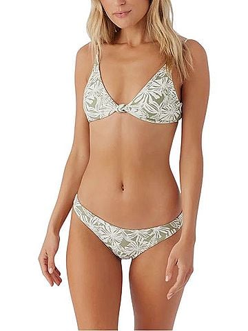 O'Neill Olive Green Leaf Knot-Front Two Piece Swimsuit (view 1)
