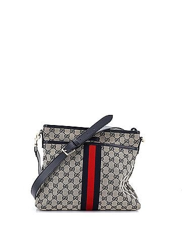 Gucci Front Pocket Web Messenger GG Canvas Small (view 1)