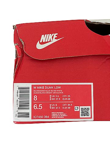 Nike Dunk Low Seaweed Metallic Silver Sneakers (view 2)