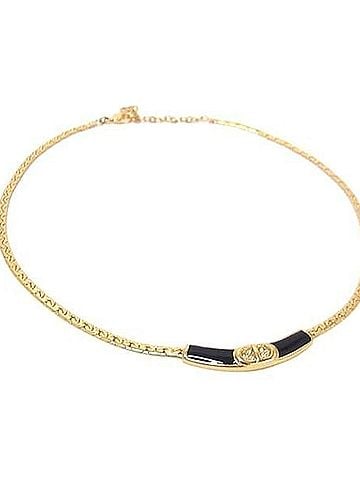 Christian Dior Christian Dior Gold Metal Necklace with Rhinestones for Women (view 1)
