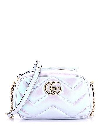 Gucci GG Marmont Shoulder Bag Chevron Iridescent Leather Small (view 1)