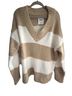 Aerie Stripes Tan White Pullover Sweater Size L - photo 1