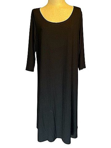 Eileen Fisher Scoop Neck 3/4 Sleeve Jersey Dress Casual Dress (view 1)