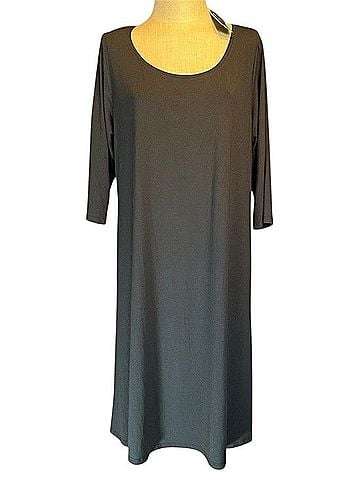 Eileen Fisher Scoop Neck 3/4 Sleeve Jersey Dress Casual Dress (view 1)