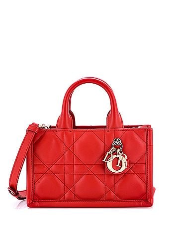 Christian Dior Book Tote with Strap Macrocannage Quilt Calfskin Mini (view 1)