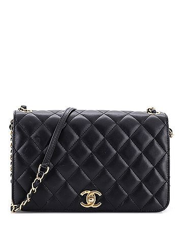 Chanel CC Side Chain Full Flap Bag Quilted Calfskin Medium (view 1)
