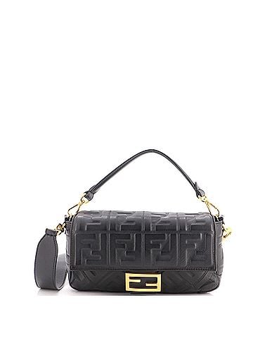 Fendi Baguette NM Bag Zucca Embossed Leather Medium (view 1)