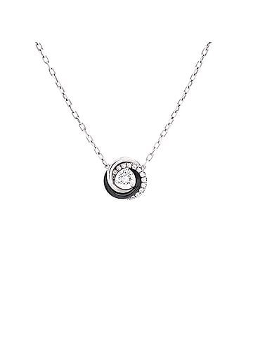 Cartier Trinity Diamond Pendant Necklace 18K White Gold with Diamonds and Ceramic (view 1)