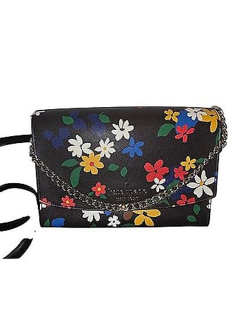 Kate Spade New York Black Floral Chain Shoulder Bag Shoulder Bag (view 1)