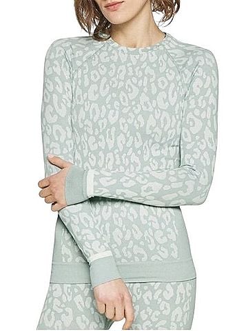 Sweaty Betty Leopard Jacquard Base Layer Top Long Sleeve T-Shirt (view 2)