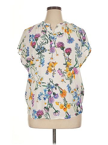 Amour Vert Amour Vert Short Sleeve Silk Top (view 1)