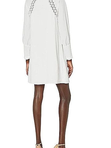BCBGMAXAZRIA Lace-Panel Long Sleeve Shift Dress Casual Dress (view 2)