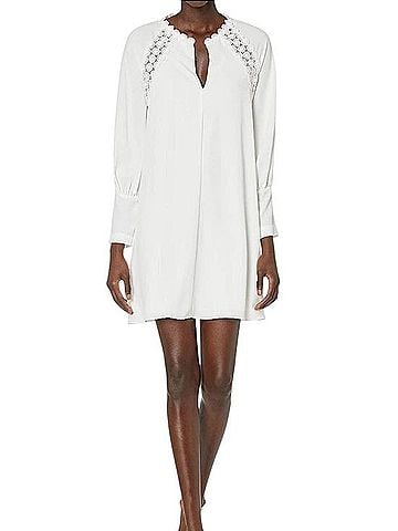 BCBGMAXAZRIA Lace-Panel Long Sleeve Shift Dress Casual Dress (view 1)
