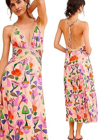 FARM Rio Fairies Sand Slip Maxi Dress Casual Dress (view 1)