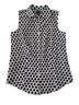Talbots Floral Black White Sleeveless Button-Down Shirt Size 4 - photo 1