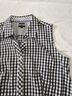 Talbots Checkered-gingham Black White Sleeveless Button-Down Shirt Size 10 - photo 4