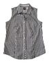 Talbots Checkered-gingham Black White Sleeveless Button-Down Shirt Size 10 - photo 1