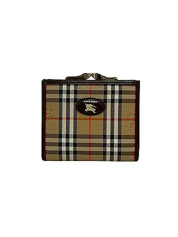 Burberry BURBERRY Shadow Horse Logo Nova Check Canvas Leather Clasp Bi-fold Wallet Beige Brown 39933 (view 1)