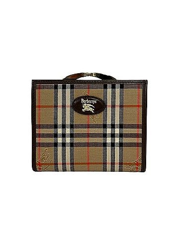 Burberry BURBERRYS Nova Check Shadow Horse Logo Canvas Leather Bi-fold Wallet Brown 33412 (view 1)