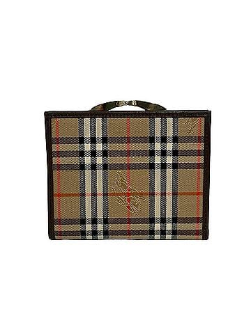Burberry BURBERRYS Nova Check Shadow Horse Logo Canvas Leather Bi-fold Wallet Brown 33412 (view 2)
