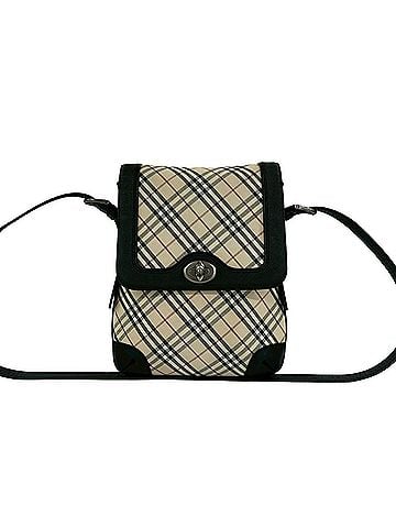 Burberry BURBERRY Nova Check Pattern Turnlock Canvas Leather Shoulder Bag Beige Black 80542 (view 1)