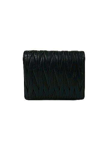 Miu Miu Miu Miu MIUMIU Matelassé Logo Bijou Leather Bi-fold Wallet Mini Black 29638 (view 2)