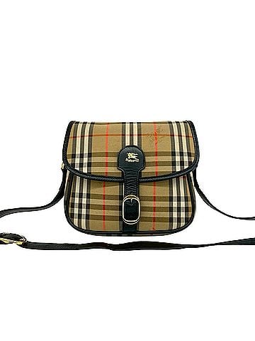 Burberry BURBERRYS Nova Check pattern Shadow Horse logo canvas and leather shoulder bag, brown, 61748 (view 1)