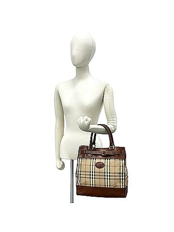 Burberry BURBERRYS Nova Check Shadow Horse Pattern Leather Handbag Tote Bag Brown Beige 52624 (view 2)