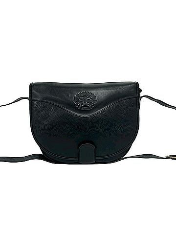 Burberry Burberrys Vintage Nova Check Pattern Shadow Horse Logo Leather Shoulder Bag, Black, 73338 (view 1)