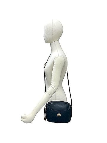 Burberry Burberrys Vintage Shadow Horse Logo Hardware Nova Check Pattern Leather Shoulder Bag Navy 10155 (view 2)