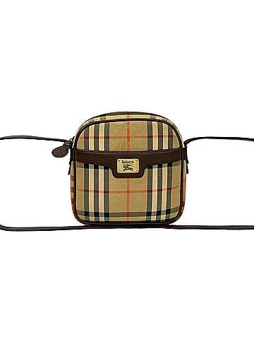 Burberry Burberrys Nova Check Horse Shadow Pattern Canvas Leather Mini Shoulder Bag Beige Brown 23527 (view 1)