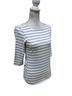 Saint James Stripes White Gray Long Sleeve Top Size 6 - photo 2