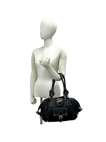 Chloé Chloé Chloe Paddington Logo Engraved Hardware Leather Handbag Tote Bag Black 46293 (view 2)