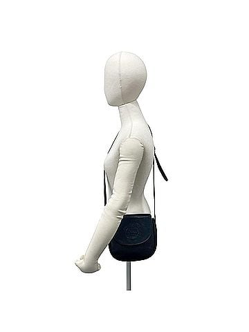 Burberry Burberrys Vintage Shadow Horse Logo Nova Check Leather Mini Shoulder Bag/Sacoche, Navy, 30215 (view 2)
