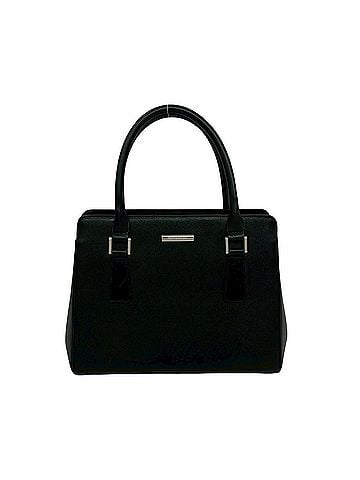Burberry BURBERRY Burberry Logo Hardware Nova Check Pattern Leather Handbag Mini Tote Bag Black 30055 (view 1)