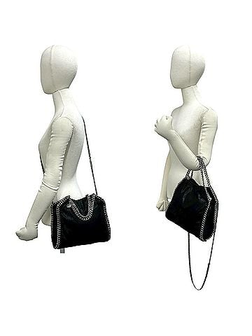 Stella McCartney Stella McCartney Falabella Eco-Leather 2-Way Chain Shoulder Bag/Handbag, Black 05527 (view 2)