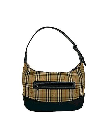 Burberry BURBERRY Nova Check Shadow Horse Pattern Canvas Leather Semi One Shoulder Bag Black 40291 (view 1)