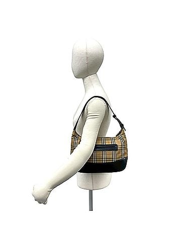 Burberry BURBERRY Nova Check Shadow Horse Pattern Canvas Leather Semi One Shoulder Bag Black 40291 (view 2)