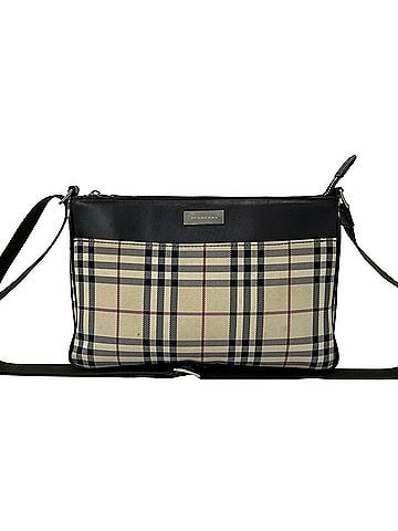Burberry BURBERRY Nova Check pattern logo hardware canvas leather genuine shoulder bag brown beige 53538 (view 1)