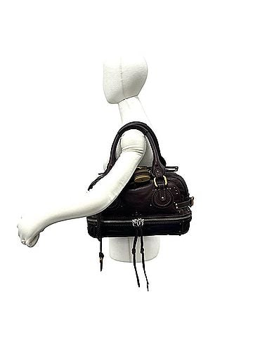 Chloé Chloé Chloe Paddington Boston Bag, Logo Hardware, Leather, Genuine Handbag, Travel Brown, b94-7 (view 2)