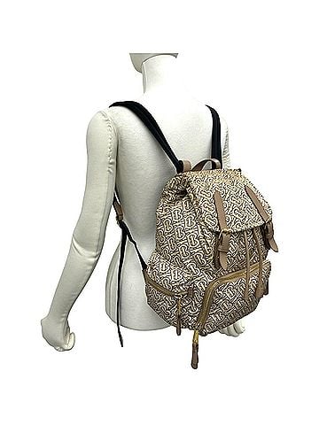 Burberry BURBERRY TB Monogram Nylon Leather Backpack/Daypack, Beige, 3014g (view 2)