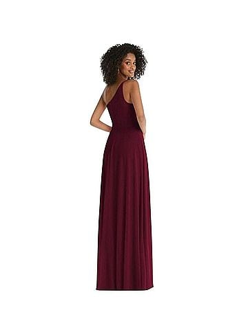 After Six Lux Chiffon One Shoulder Maxi Cocktail Dress (view 2)