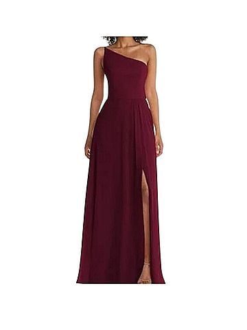 After Six Lux Chiffon One Shoulder Maxi Cocktail Dress (view 1)