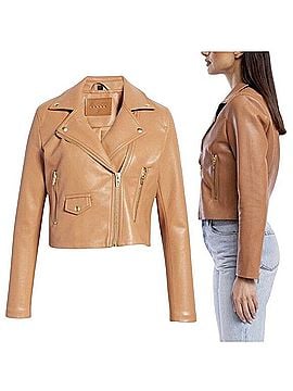 Blank NYC Faux Leather Cropped Moto Jacket Faux Leather Jacket (view 2)