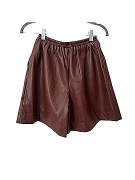 STAUD Clark Faux Leather Shorts (view 2)
