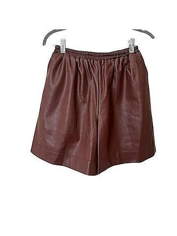 STAUD Clark Faux Leather Shorts (view 1)