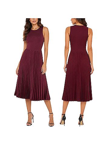 Theory Midrelle Satin Pleated Cocktail Dress (view 2)