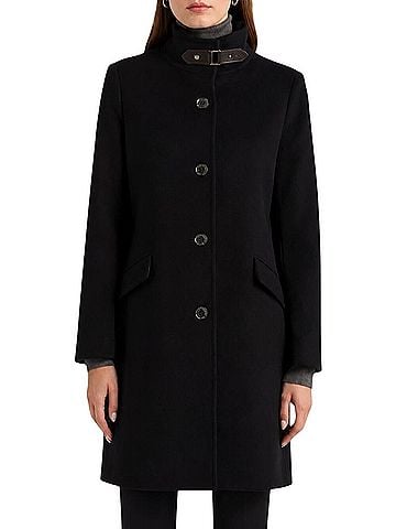 Lauren by Ralph Lauren Tab Front Wool Blend Coat (view 2)