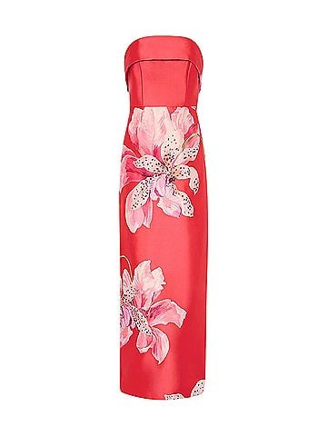 Milly Ciara Printed Strapless Maxi Dress Cocktail Dress (view 1)
