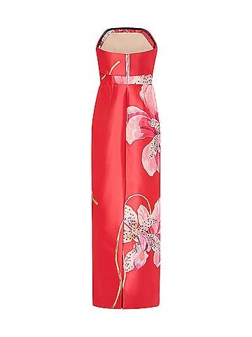 Milly Ciara Printed Strapless Maxi Dress Cocktail Dress (view 2)